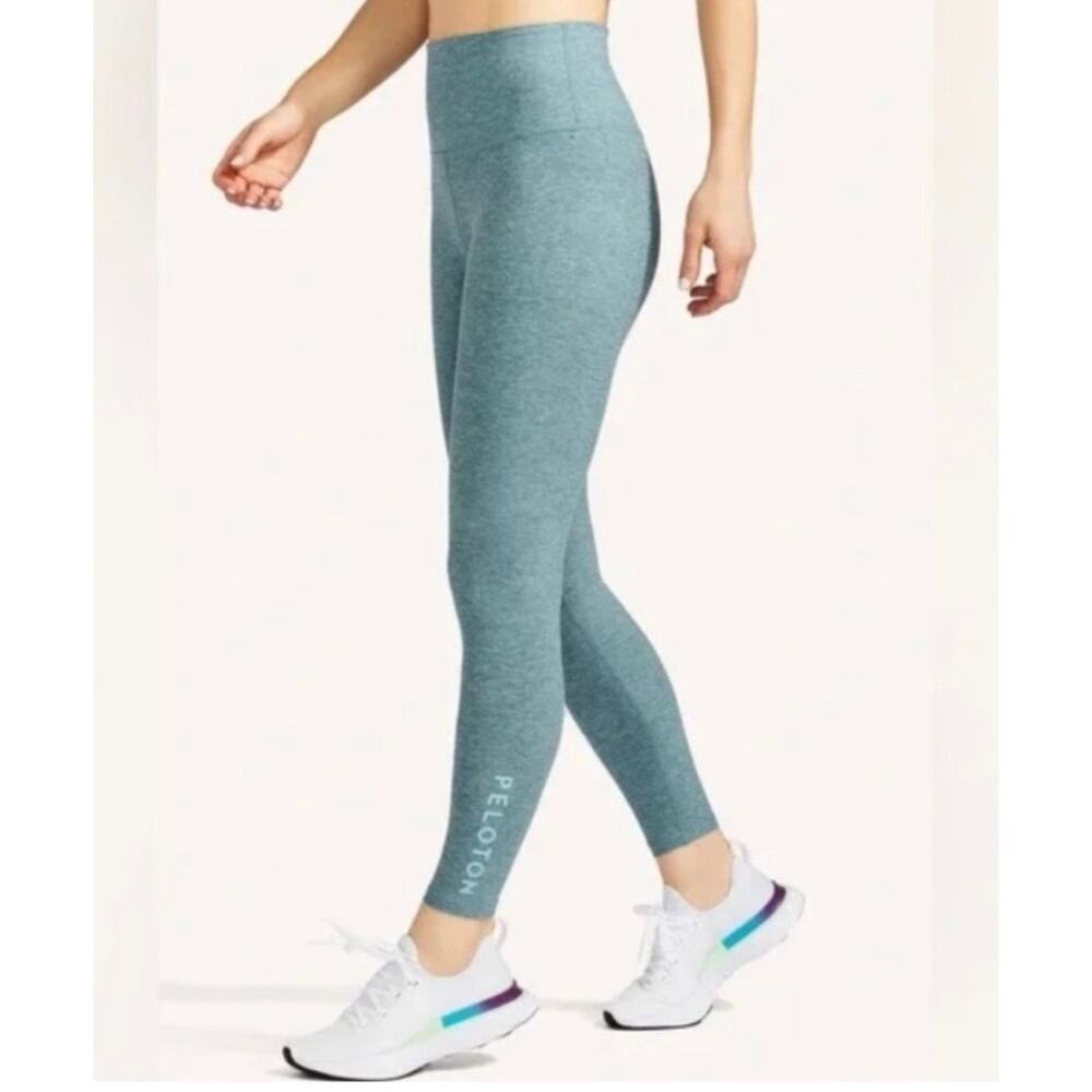 beyond yoga x peloton spacedye leggings womens teal blue